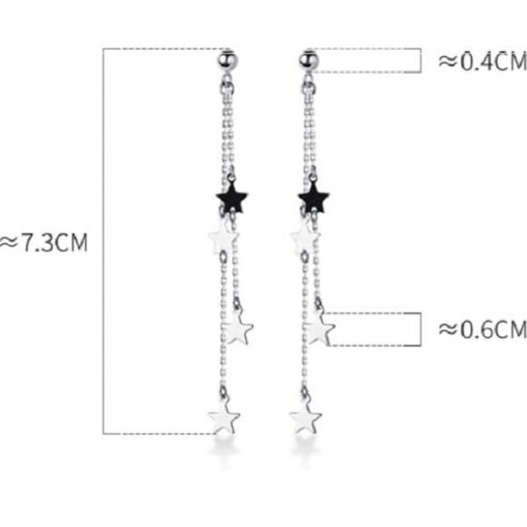 Star dangle earrings- New in pack- 925 silver - Picture 3 of 3